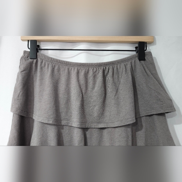 Garnet Hill Womens Ruffle Mini Skirt Size XS Gray Flutter Fairygrunge Whimsigoth - Picture 5 of 6